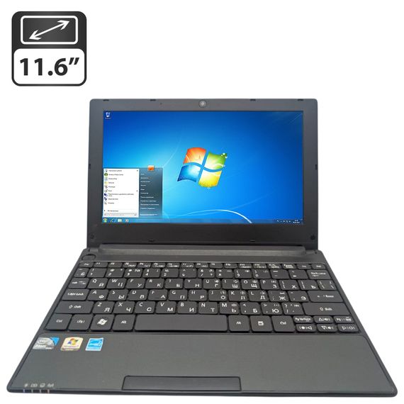 Нетбук eMachines 355 / 11.6" (1366x768) TN / Intel Atom N570 (2 (4) ядра по 1.6 GHz) / 2 GB DDR3 / 80 GB HDD / Intel Graphics / DVD-ROM б/у
