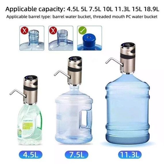 Електрична помпа для води Water Dispenser XL-129 срібляста USB • Автоматичний диспенсер XL-129 для пляшки питної води та бутля 19 л сріблястий | Зображення 2
