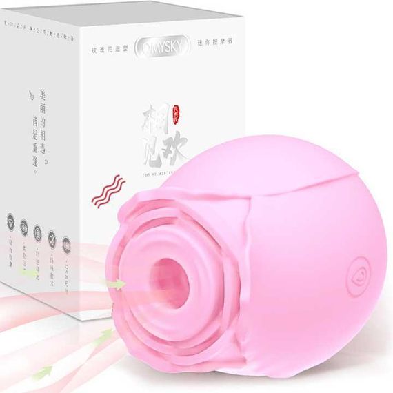Клиторальный вакуумный вибратор для стимуляции Red Rose аккумуляторный Розовый | Зображення 2