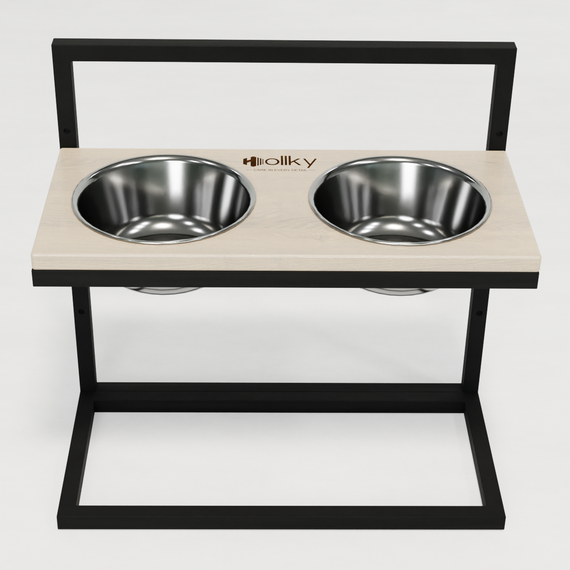 Миски на регульованій підставці для великих собак Hollky Flex L (2 × 1.8 л) FL-502850-BLWH | Зображення 1