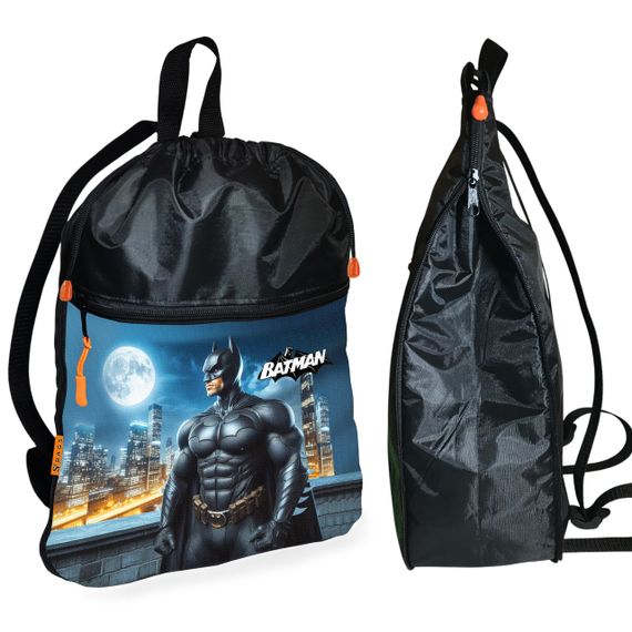 Рюкзак-мешок для обуви,спортивной формы Бэтмен "Batman"детская сумка для сменки с расширителем (01216)