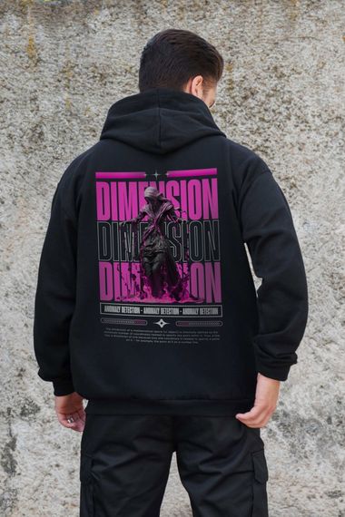 Утеплене зіп худі на флісі зіпер з принтом Dimension Without Kane Black | Зображення 1