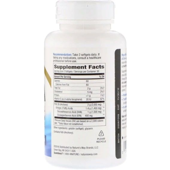 Омега 3 Nature's Way EfaGold, Mega-DHA 1000 mg 60 Softgels NWY-15682 | Зображення 1