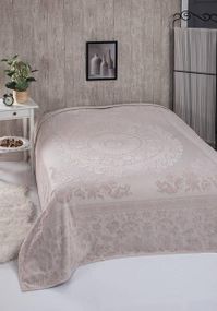 Покривало Belizza Odessa bej 200х220см Велюр/Махра