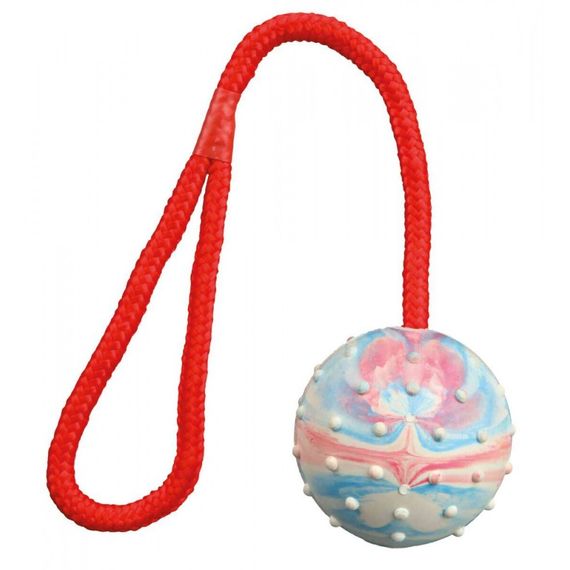 Іграшка Trixie для собак М_яч для дресирування на мотузці з ручкою гума 6/30 см | Зображення 2