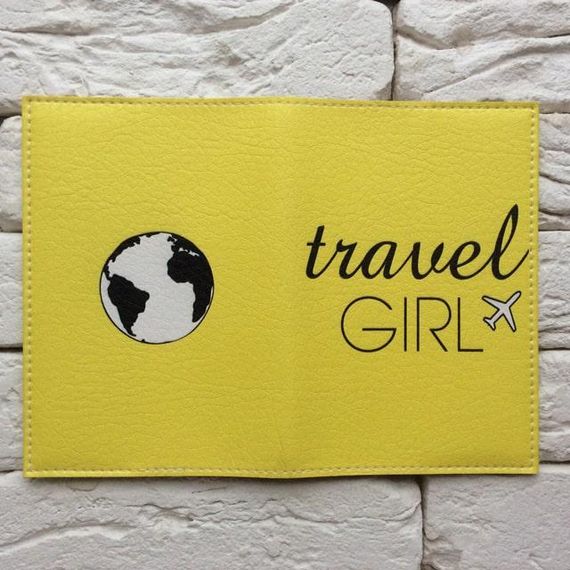 Обкладинка для паспорта Travel girl 5 (жовтий) | Зображення 2
