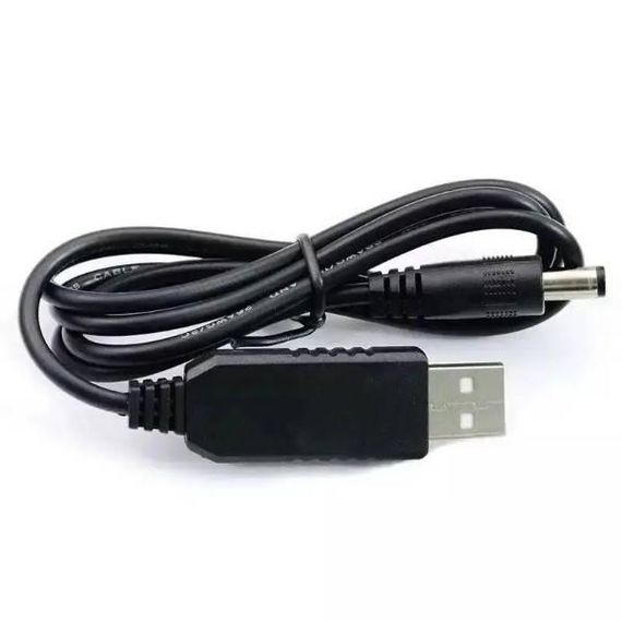 Кабель USB DC 5.5x2.1 для роутера модему з 5v на 9v-12v Чорний