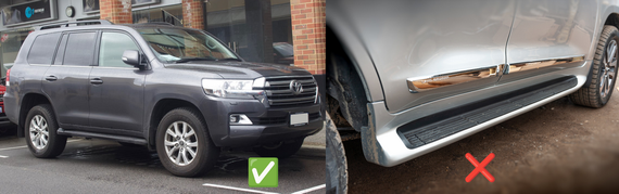 Передні бризковики (2 шт, під пороги без підсвітки) для Toyota Land Cruiser 200 2007-2021 рр