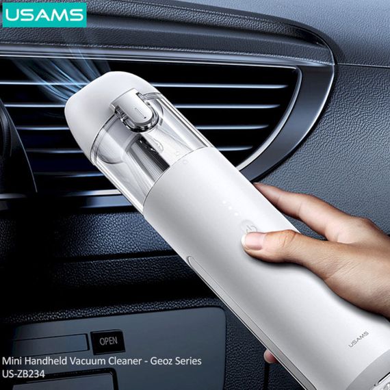 Портативный пылесос Usams US-ZB234 Mini Geoz Series 6000Pa 7800mAh White | Зображення 1