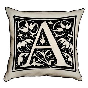 Подушка з мішковини Letter A 45x45 см (45PHB_ABC001_WH)