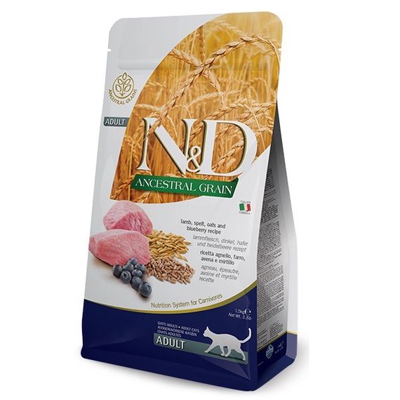 Сухий корм з ягнятиною для котів Farmina N&D Lamb & Blueberry Adult, 10 кг
