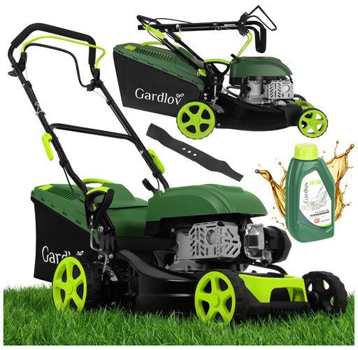 Газонокосарка бензинова самохідна Gardlov 27535 DriveX 149 см3, 2.3 кВт, 40.6 см, кошик 50 л, 8 рівнів, функція миття