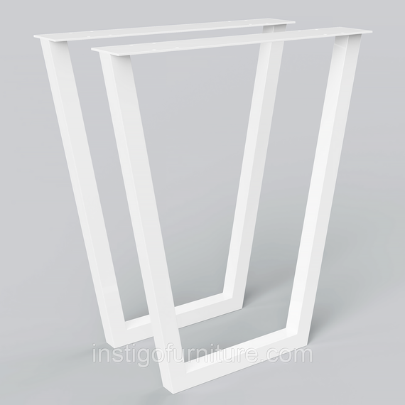 Комплект опор для столу з металу 630×100mm, H=730mm (профільна труба: 40x40mm) Білий
