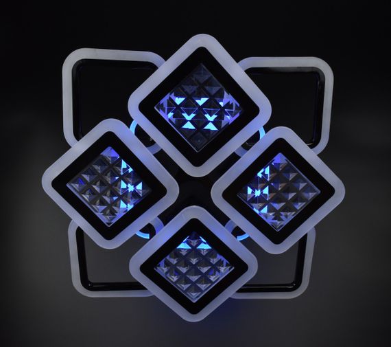 Люстра світлодіодна стельова LED світильник для квартири на стелю лед з пультом 26122 Чорний 11х54х62 см. | Зображення 6