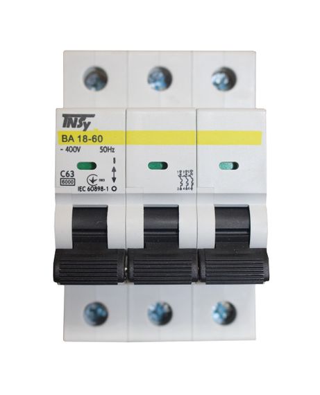 Автоматичний вимикач ВА18-60 3Р 63А 6кА х-ка C Ny95504753 | Зображення 1