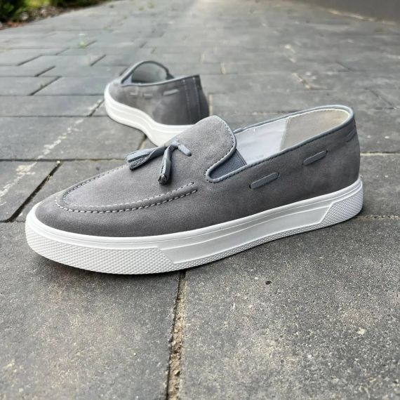 Мужские лоферы серый замш 44 размер | Зображення 5