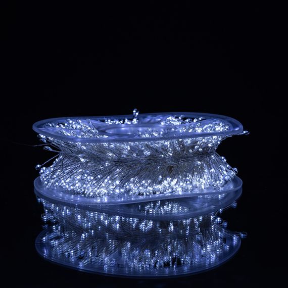 Новорічна гірлянда кімнатна роса Хвойна лапа 50 м 1500 LED білий провід Біле сяйво D1500L50MWW | Зображення 2