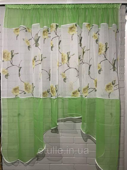Тюль короткий готовий пошитий, 300*160/120см на тасьмі | Зображення 3