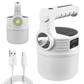 Кемпинговая USB лампа аккумуляторная 1200мАч, с солнечной панелью 24 LED, MX-518 / Переносной ручной фонарь