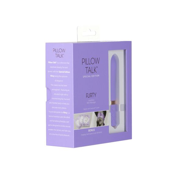 Роскошный вибратор Pillow Talk Flirty Purple Special Edition, Сваровски, повязка на глаза+игра | Зображення 9
