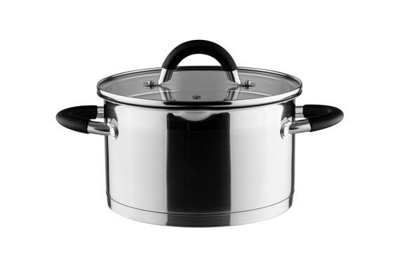 Кастрюля Vinzer Progresso 50053, 2.4 л, 18 см, из нержавеющей стали с крышкой, для всех типов плит | Зображення 1