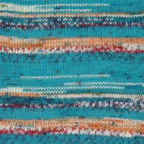 Шкарпеткова пряжа Drops Fabel - Print, 162 blue sea