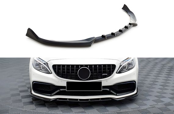 Передня лип накладка DPT (2017-2020, чорний глянець) для Mercedes C-сlass W205 рр