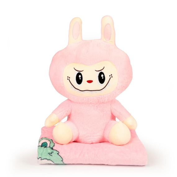 М'яка іграшка-плед, подушка 3 в 1 Лабубу 50 см Рожевий ТМ COLORFUL HOME LAB2P | Зображення 1