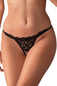 Стринги с разрезом Obsessive 831-THC-1 otwarte Черный L/XL