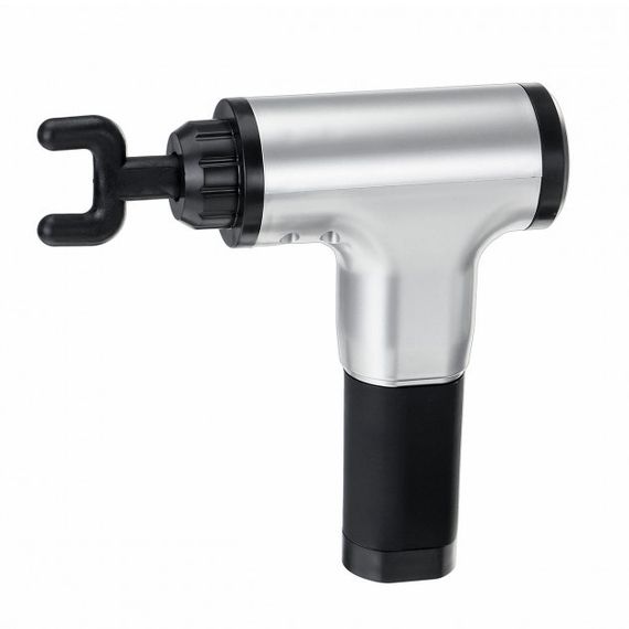 Портативний ручний м'язовий масажер для тіла Fascial Gun HG-320 Silver-Black | Зображення 4
