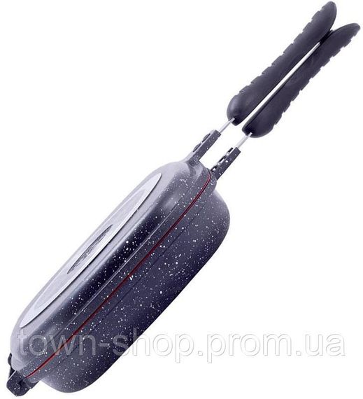 Сковорода-гриль Kamille Grill Pan двухсторонняя прямоугольная 32х24х7.5см KM-4432 | Зображення 2