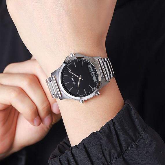 Кварцовий годинник Skmei 2120SIBK Silver-Black | Зображення 2