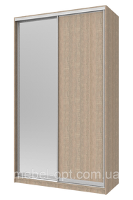 Шкаф купе Сити 24 Doros Дуб сонома 1 ДСП / 1 Зеркало 140х60х240 (42002072)