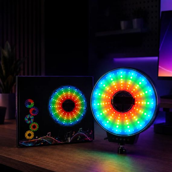 Світлодіодна LED лампа MJ-321 кільцева RGB 35 см з USB підключенням • Кільцева лампа MJ-321 для фото, відео, селфі, стримів, TikTok і зйомки контенту | Зображення 5