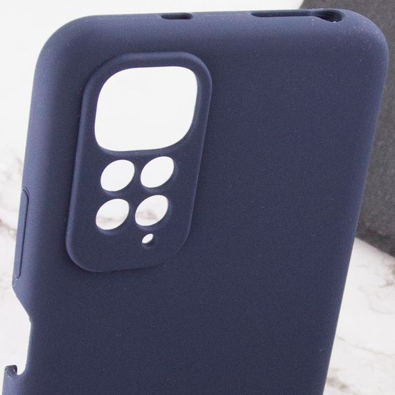 Чехол Silicone Cover Lakshmi Full Camera (AAA) для Xiaomi Redmi Note 11 (Global) / Note 11S Темно-синий / Midnight blue | Зображення 5