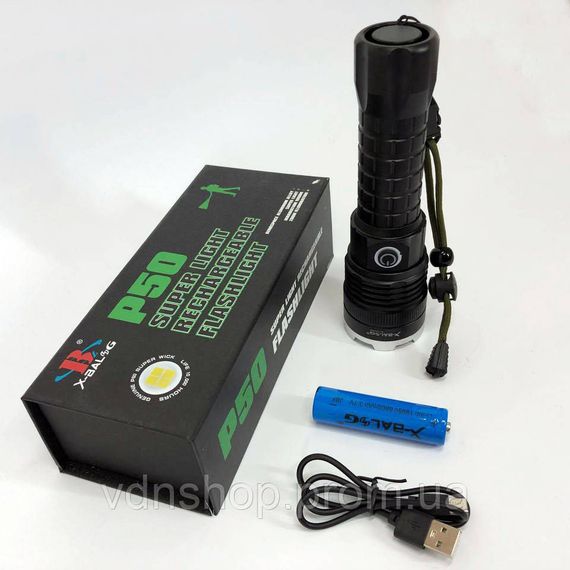 Ударопрочный водонепроницаемый фонарь, Яркий светодиодный мощный фонарь, Светодиодный прочный фонарик RK-37 | Зображення 5