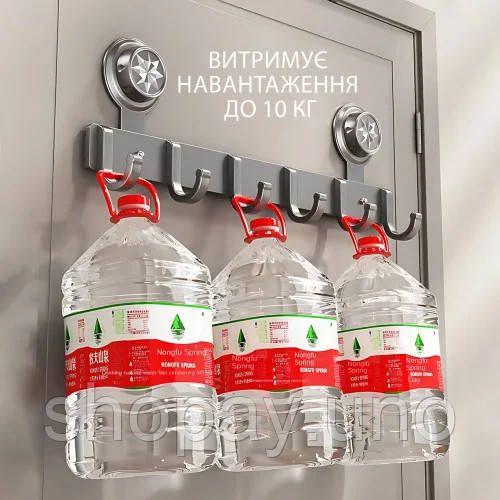 Металева вішалка на двері Storage rack AND 101-20 чорна • Навісні гачки в стилі ЛОФТ для одягу, рушників, сумок та аксесуарів | Зображення 1
