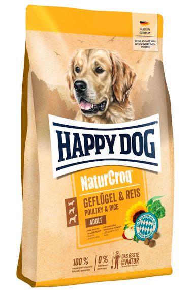 Сухий корм для собак з птахом Happy Dog NaturCroq Geflugel Pur & Reis, 4 кг | Зображення 1