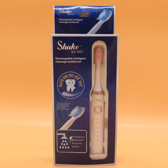 Електрична зубна щітка з 4 насадками Shuke, з USB, Біла / Акумуляторна електрощітка для зубів | Зображення 9