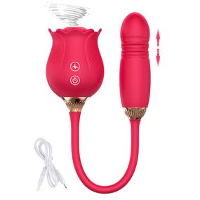 Подвійний вакуумно-хвильовий вібратор Babydoll Вакуумний Малиновий F33