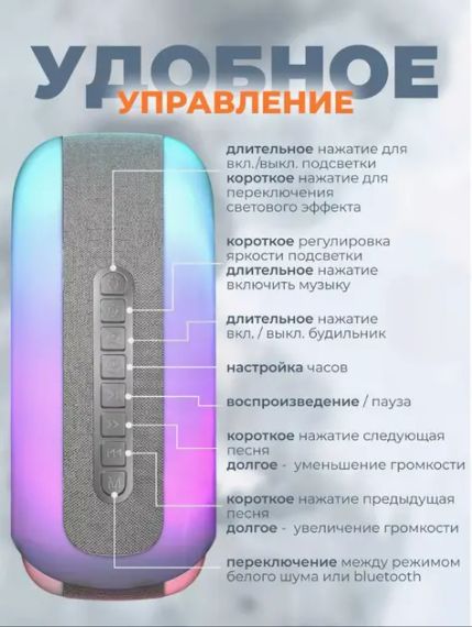 Беспроводная умная колонка ночник Улитка Conch Music Light 4 в 1 портативный RGB светильник с Bluetooth | Зображення 6