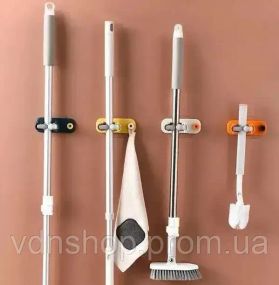 Настенный держатель для швабр регулируемый нескользящий