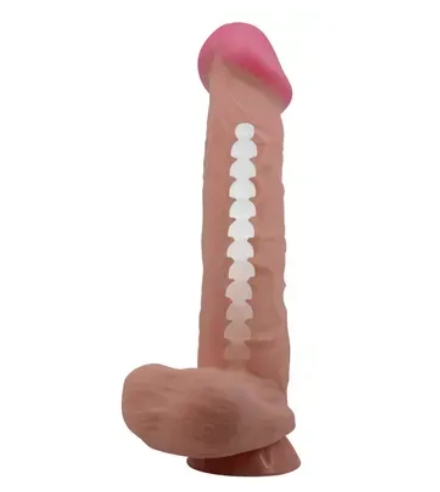 Фалоїмітатор на присоску, з хребтом і ефектом ковзної шкіри LyBaile — Sliding Skin 10,2”, BW-008103NRG-1 sexstyle | Зображення 8