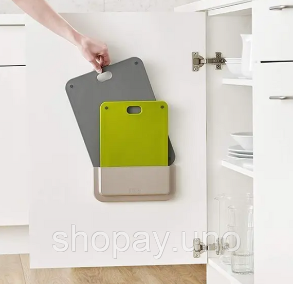 Набор разделочных досок Joseph Joseph DoorStore в подвесном кармане для хранения ∙ Кухонная доска, комплект из 2 шт. | Зображення 3