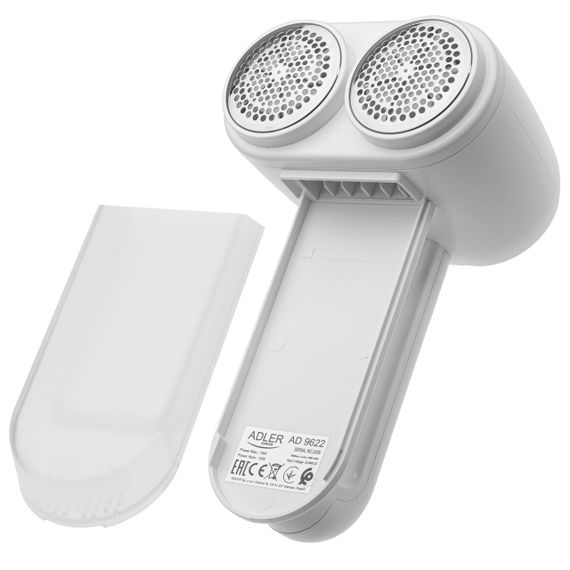 Машинка для удаления катышков Adler AD 9622 белая аккумуляторная с LCD дисплеем, двойная головка | Зображення 1