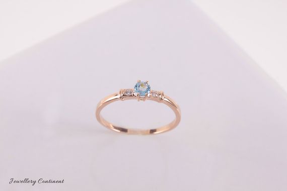 Кольцо из красного золота с топазом 15.5 | Зображення 2