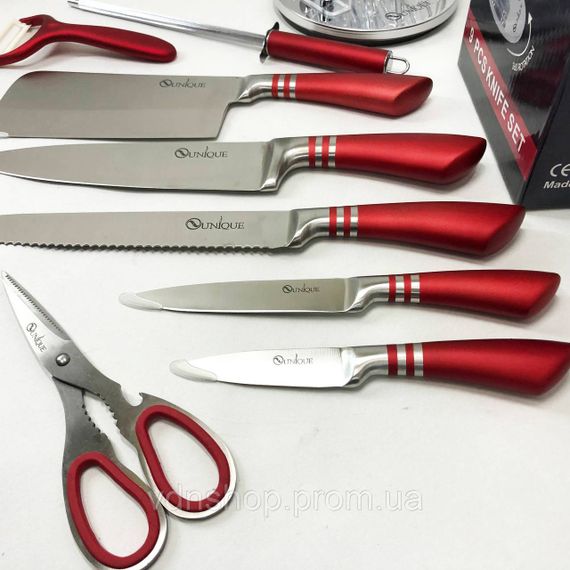 Хороші кухонні ножі для побутового використання UNIQUE UN-1832 9 шт, Сталеві кухонні ножі MJ-95 | Зображення 8