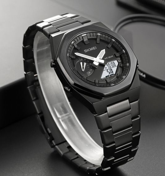 Чоловічий годинник Skmei 1816BKBKWT Black-Black-White | Зображення 3
