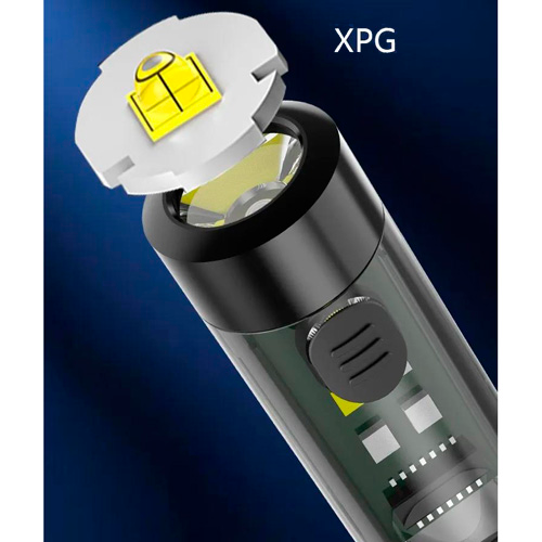 Світлодіодний ліхтарик брелок маячок S2 XPG+SMD RGB, АКБ, карабін, ЗП Type-C | Зображення 7