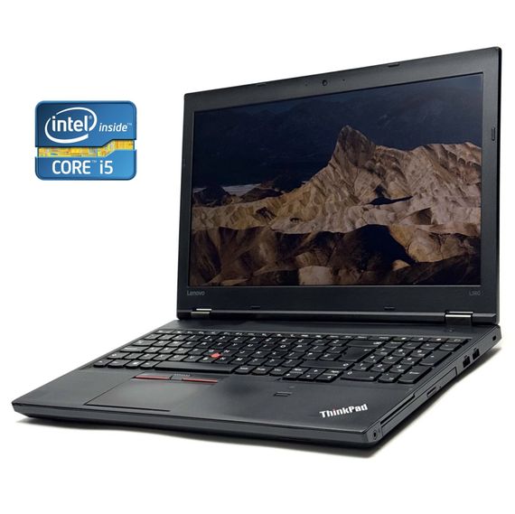 Ноутбук Б-клас Lenovo ThinkPad L560 / 15.6" (1366x768) TN / Intel Core i5-6300U (2 (4) ядра по 2.4 - 3.0 GHz) / 8 GB DDR4 / 240 GB SSD / Intel HD Graphics 520 / WebCam / DVD-RW / Win 10 Pro б/в
